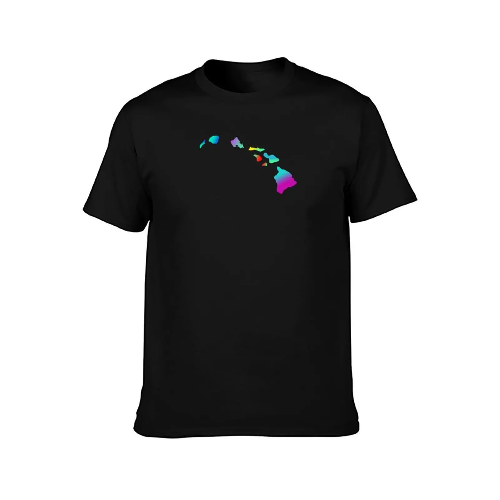 Hawaiian Islands with Gradient Fill T-Shirt Everyday Wear Basic Short Sleeve Top T-Shirt