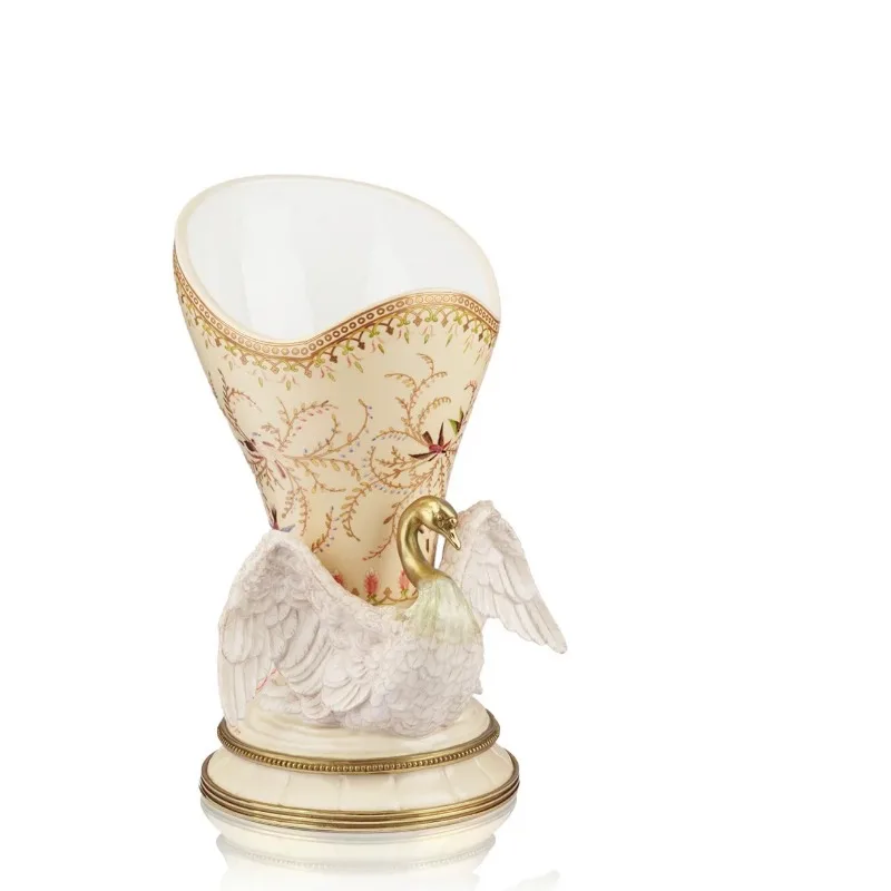 

French retro ceramic art vase ornament living room flower arrangement light luxury high sense