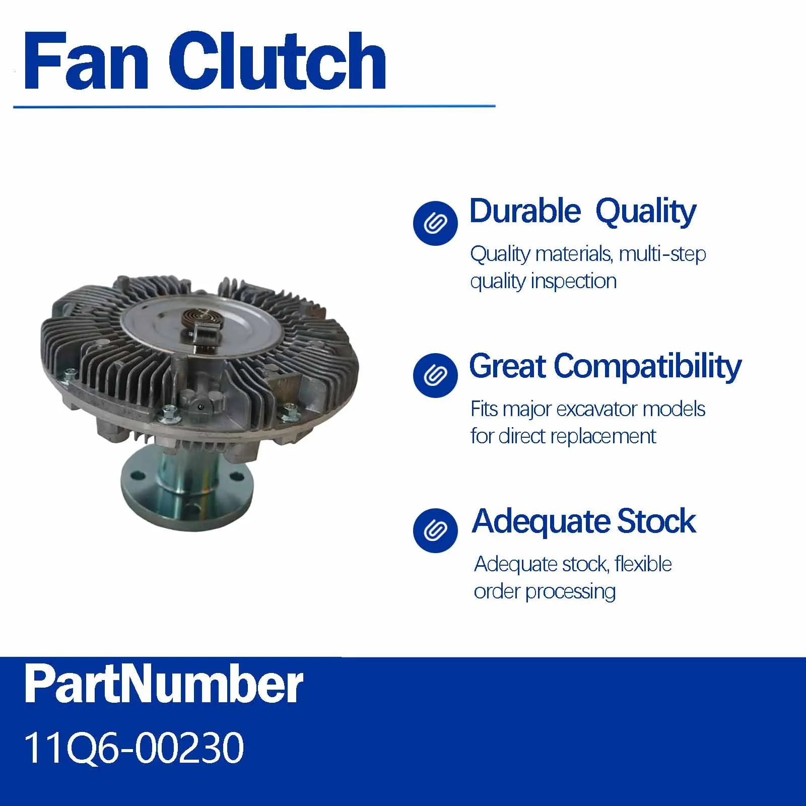 11Q6-01190 Fan Drive Clutch For Hyundai Excavator R225-9 R265 R275-9 R160LC-9 R180LC-9 R140LC-9