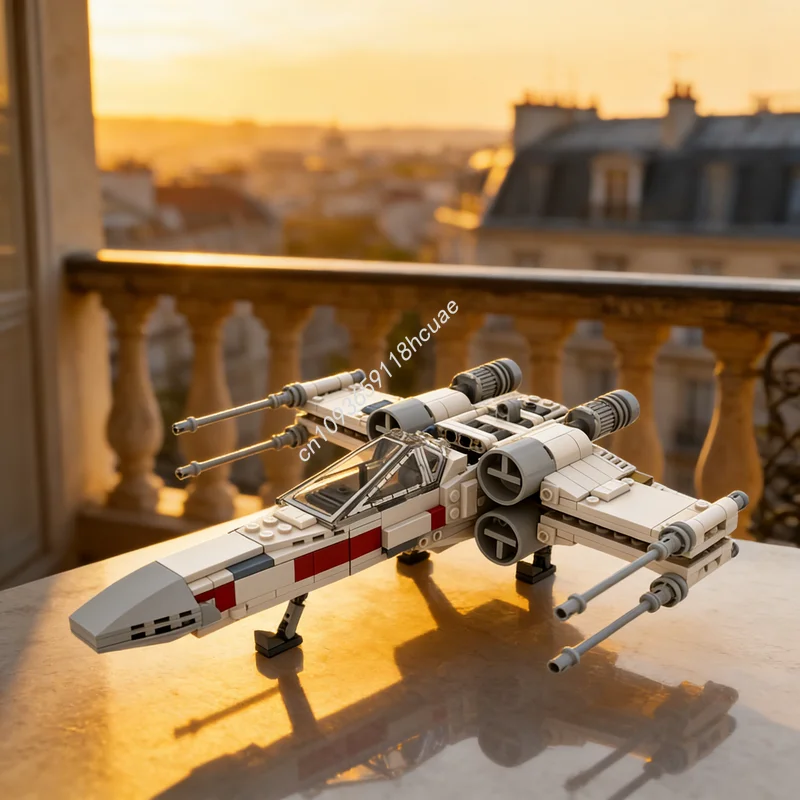 ตัวต่อ MOC Star Battle Rebel X Fighter 433 ชิ้น ชุดตัวต่อสถาปัตยกรรม ของขวัญคริสต์มาส ไอเดียของเล่น DIY ของเล่นเสริมพัฒนาการเด็ก