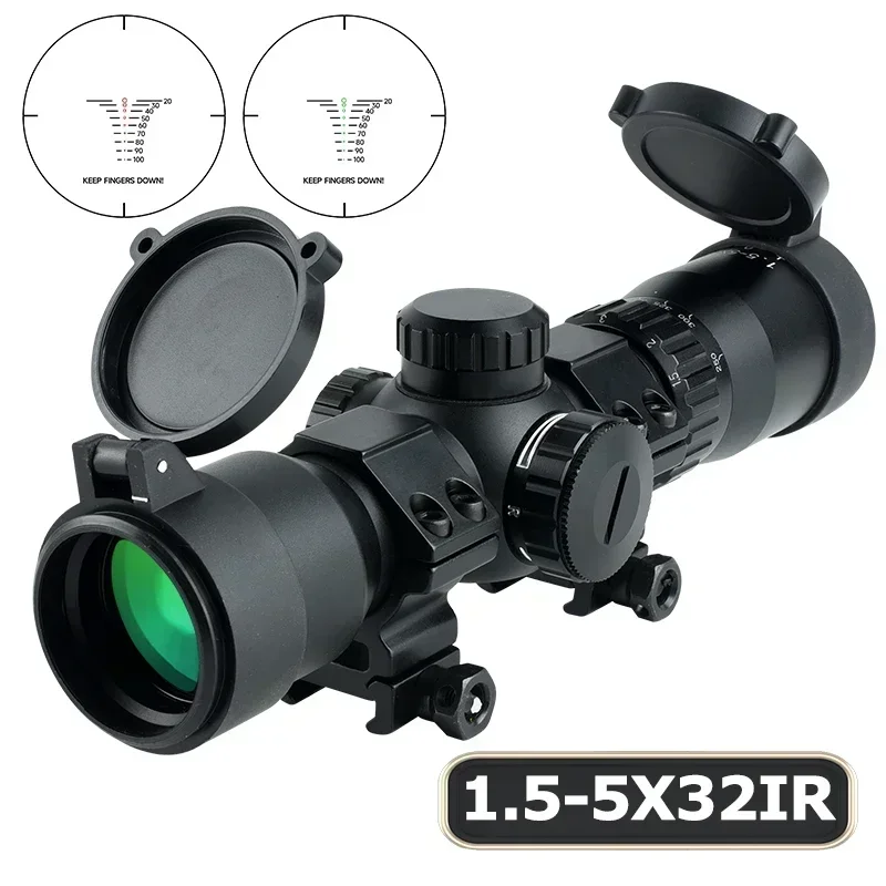 

1.5-5x32IR Optical Rifle Scope Tactical Adjustable Airsoft Rifle Scope Crossbow Short Telescopic Sight Hunting Accessory