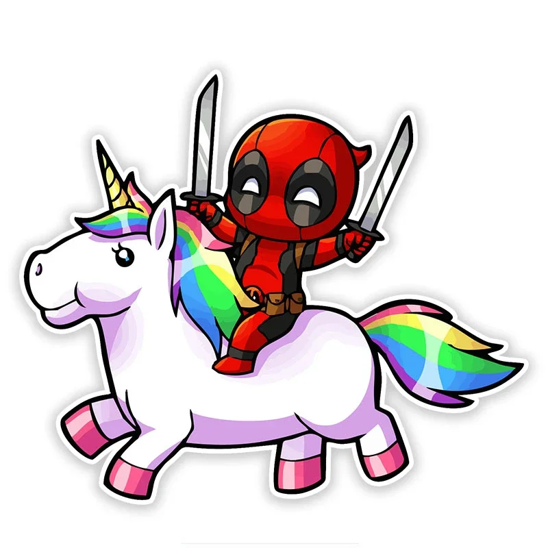 Kreativitas untuk Deadpool Lucu Di Dinding Jendela Unicorn Kamar Tidur Motor Otomatis Stiker Stiker Mobil Laptop Aksesori Mobil