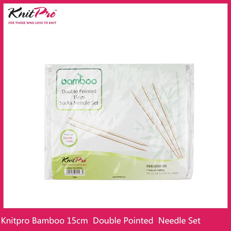 Knitpro Bamboo 15cm  Double Pointed Knitting Needle Set