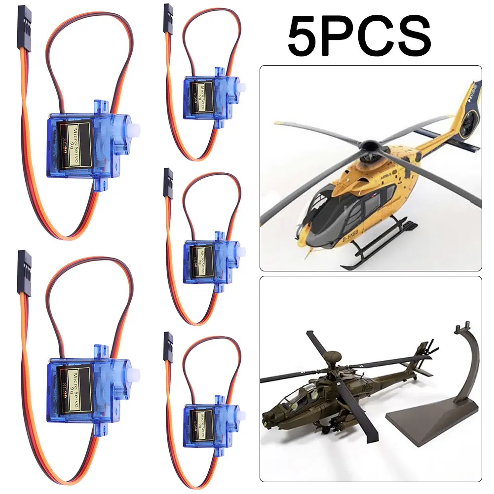 5/10 Piezas SG90 9G Micro Servo Motor Digital de Engranajes Fijos 180/360 Grados para Helicóptero RC, Avión y Aeronaves