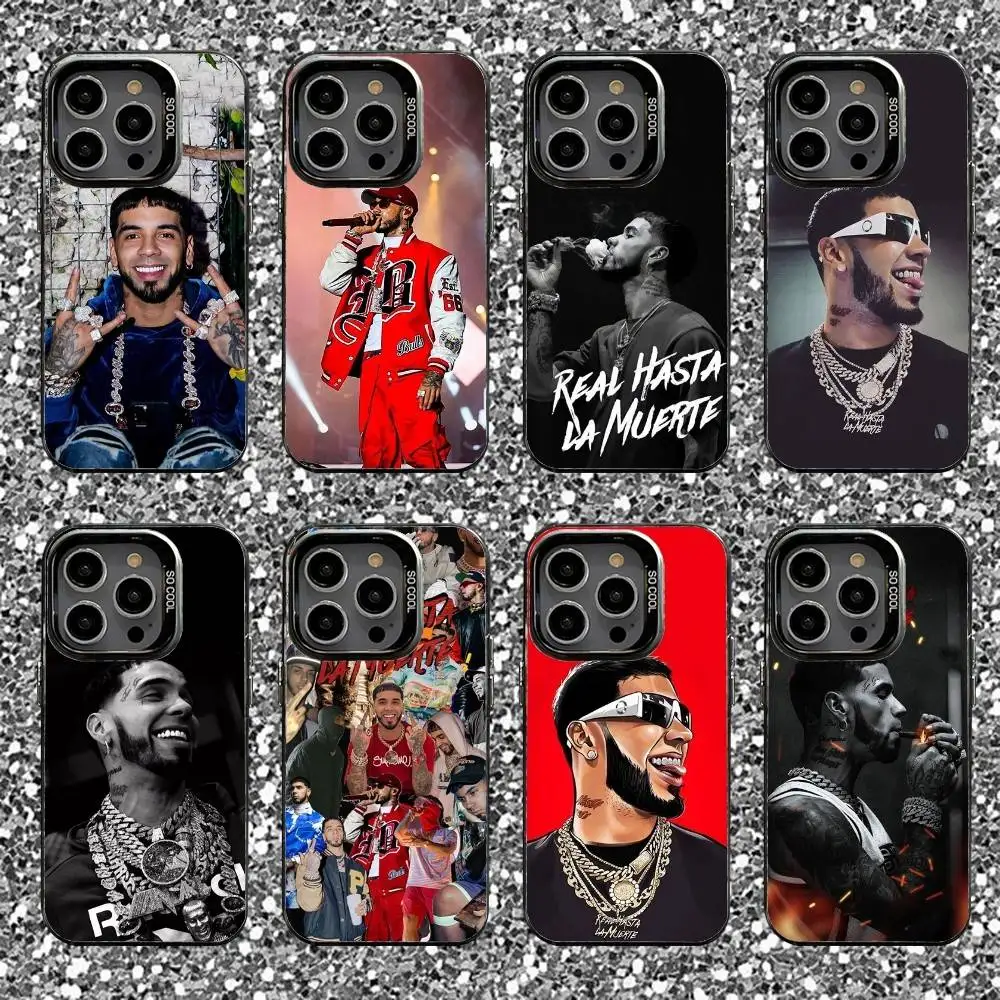 

Rapper Anuel AA Phone Case For iPhone 16,15,14,13,12,11,Pro,XS,Max,Plus,Mini,SE Black Candy Matte Shockproof Cover