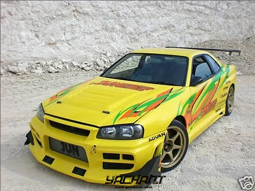 FRP Fiber Glass 1999 to 2002 Nissan Skyline R34 GTR JUN Style Front Bumper Body Kit For Skyline R34 GTR Front Bumper