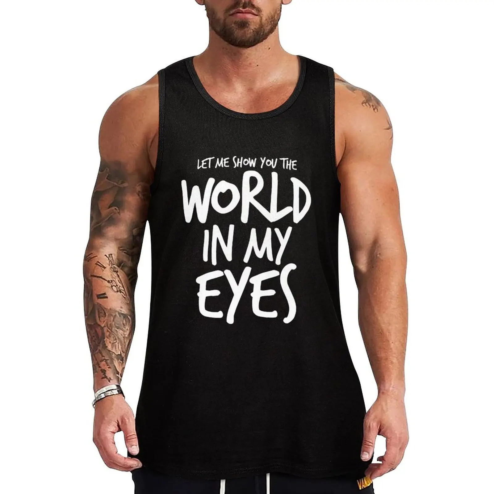 Who Loves Music And Let Me Show You The World In My Eyes Awesome Photographic Tank Top gym clothing men gym for men