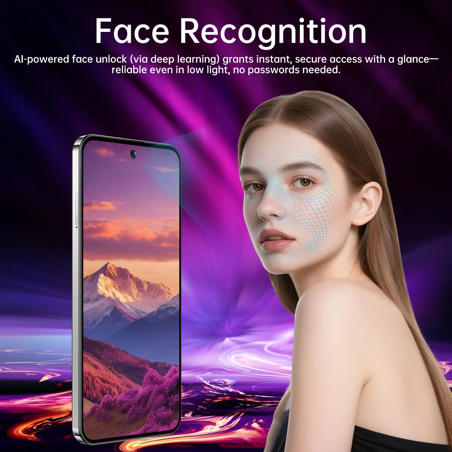 IVMI POCO M8 Ultra Smartphone 6.6Inch  3GB RAM 16GB ROM Face ID 4000mAH Battery Google Play Store Wifi Mobile Phones Android10