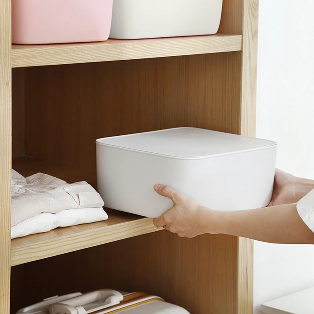 

White Plastic Underwear Storage Box Stackable Basket No Lid for Bra Panties Socks Closet Organizer Plastic Storage Box