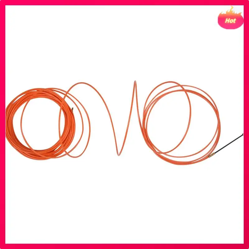 

2 Pcs 4Mm 15 Meter Orange Guide Device Nylon Electric Cable Push Pullers Duct Snake Rodder Fish Tape Wire