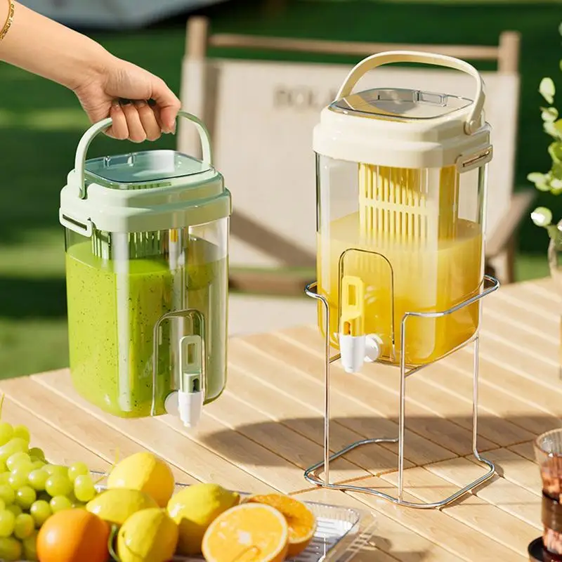 Outdoor Beverage Dispenser with Filter Home camping cold water kettle Drink Dispenser with Spigot Handle Large Capacity Fridge