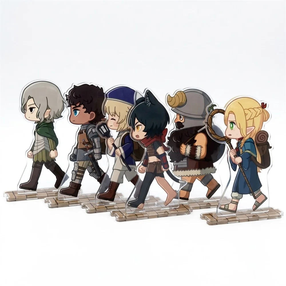 Anime Dungeon Meshi 10CM Acrylic Keychain Stand Model Cosplay Characters Ornament Accessories Christmas Gifts