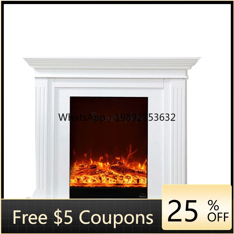 FF American fireplace decorative cabinet solid wood modern simple light luxury background wall simulation fire