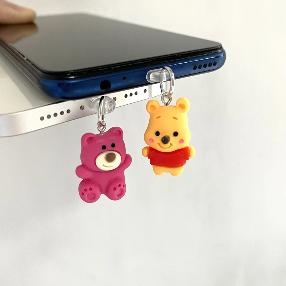 Mobile Phone Charging Port Dust Plug Decorative Cute Pendant For iPhone /Type-C /Android Anti Dust Plugs Cap