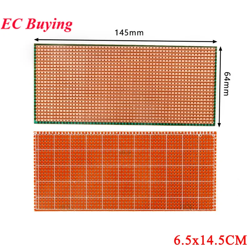10Pcs/1pc 6.5x14.5cm Stripboard Veroboard Uncut PCB Platine Single Side Circuit Board L15 DIY Universal Experiment Prototype