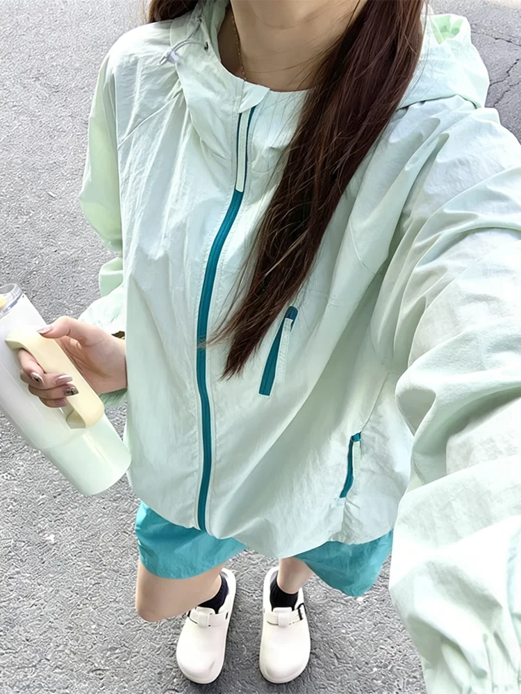 Dopamine Light Bean Green Nylon Quick Dry Outdoor Cycling Suit Women's Summer Sport Skin Clothes Set Breathable Sun Protection