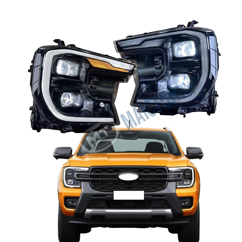 MAICTOP car accessories front led farol headlight headlights for ranger T9 2022 2023 XL XLS head lamp light