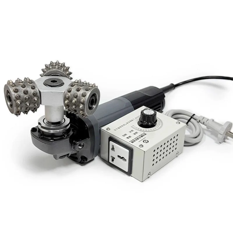 AC 220V Adjustable Speed Concrete Cement Stone Scabbling Tool, Electric Scabbler Machine, 900W Power with 45-Tooth Alloy Disc