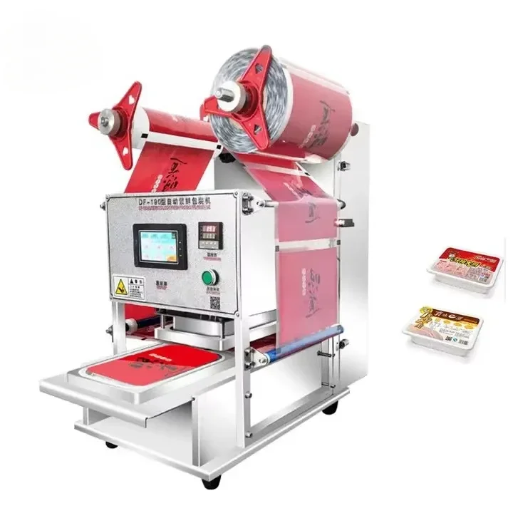 Full Automatic Heat Sealing hine Disposle Lunch Box Tray Sealer Top Equipment with ized Mold
