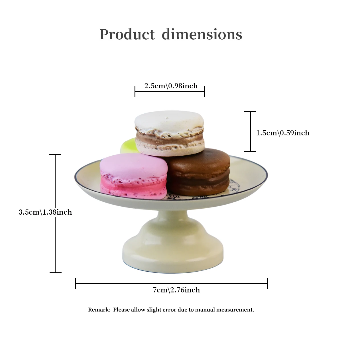 1：6--1：12 Miniature simulation marcaron for BJD OB11,Playing house accessory snack iron plate with 4 macarons