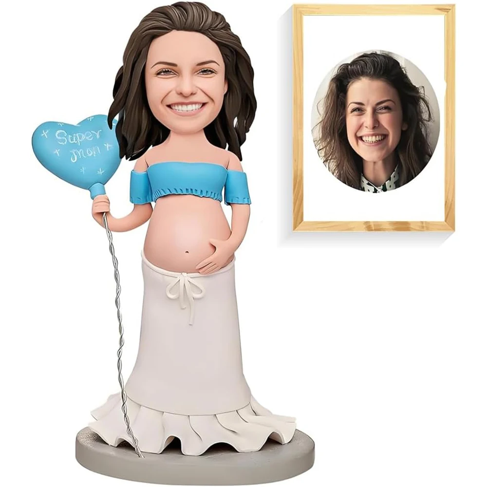 

Беременные на заказ Bobble Heads Woman Expectant Mother Bobblehead, ручная работа для беременных, персонализированные для семьи, друзей