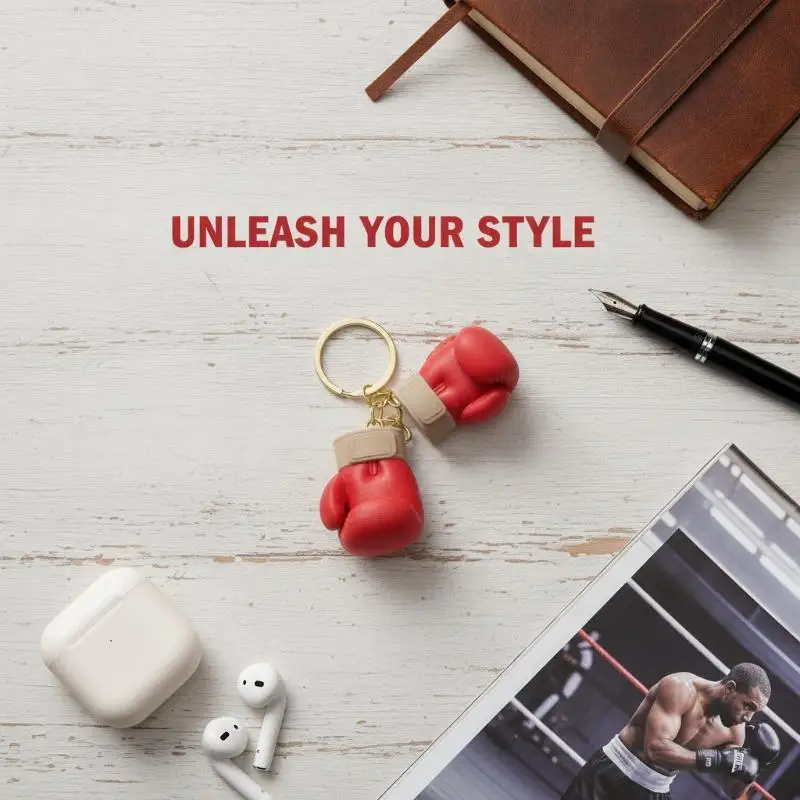 Simulation Boxing Gloves Key Chain Unique Fitness Equipment Pendant Keyring Men Women Couple Car Keys Bag Fashion Gift Accessory