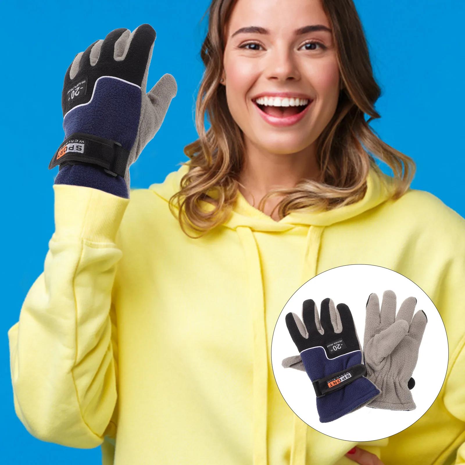 في الهواء الطلق كامل الاصبع الدافئة القطبية الصوف الدراجات الشتاء الرجال الرجال الرياضة قفازات واقية للرجال قفازات الدراجة الشتوية