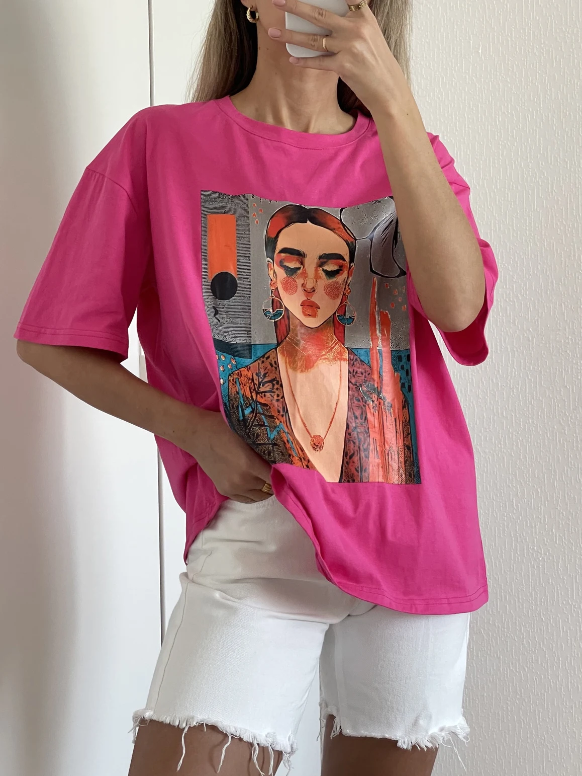 100% Cotton Women\'s Oversized T-shirts with Print Comics Tees Simple Short Sleeve Tops Summer Basic Soft T-shirt for Women 2024