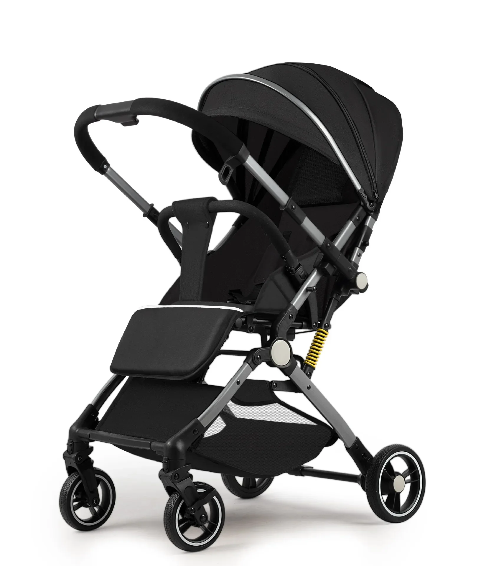 High Landscape Stroller Multifunctional Newborn Travel Stroller Two-way Seat Lightweight Folding Four-wheeled Baby Stroller