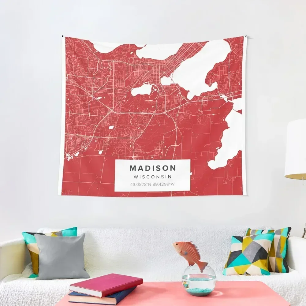 Madison Map Tapestry Room Decor Korean Style Home Decorating Decoration For Home Tapestry