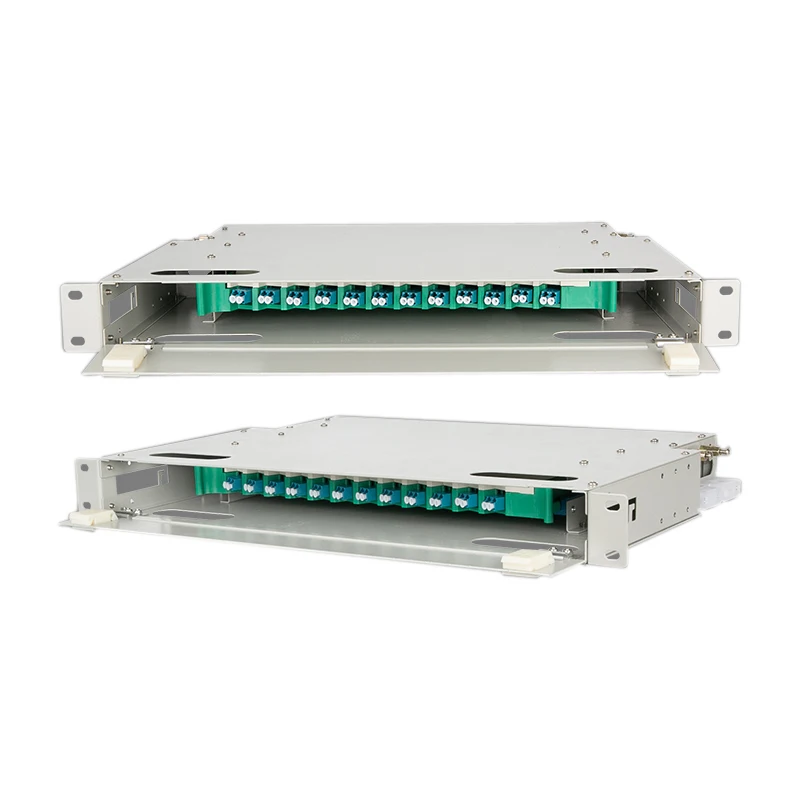 ZHWCOMM 19 inch 24 core Pull type optical fiber distribution frame LC ODF port Rack Mounted Indoor fiber patch panel