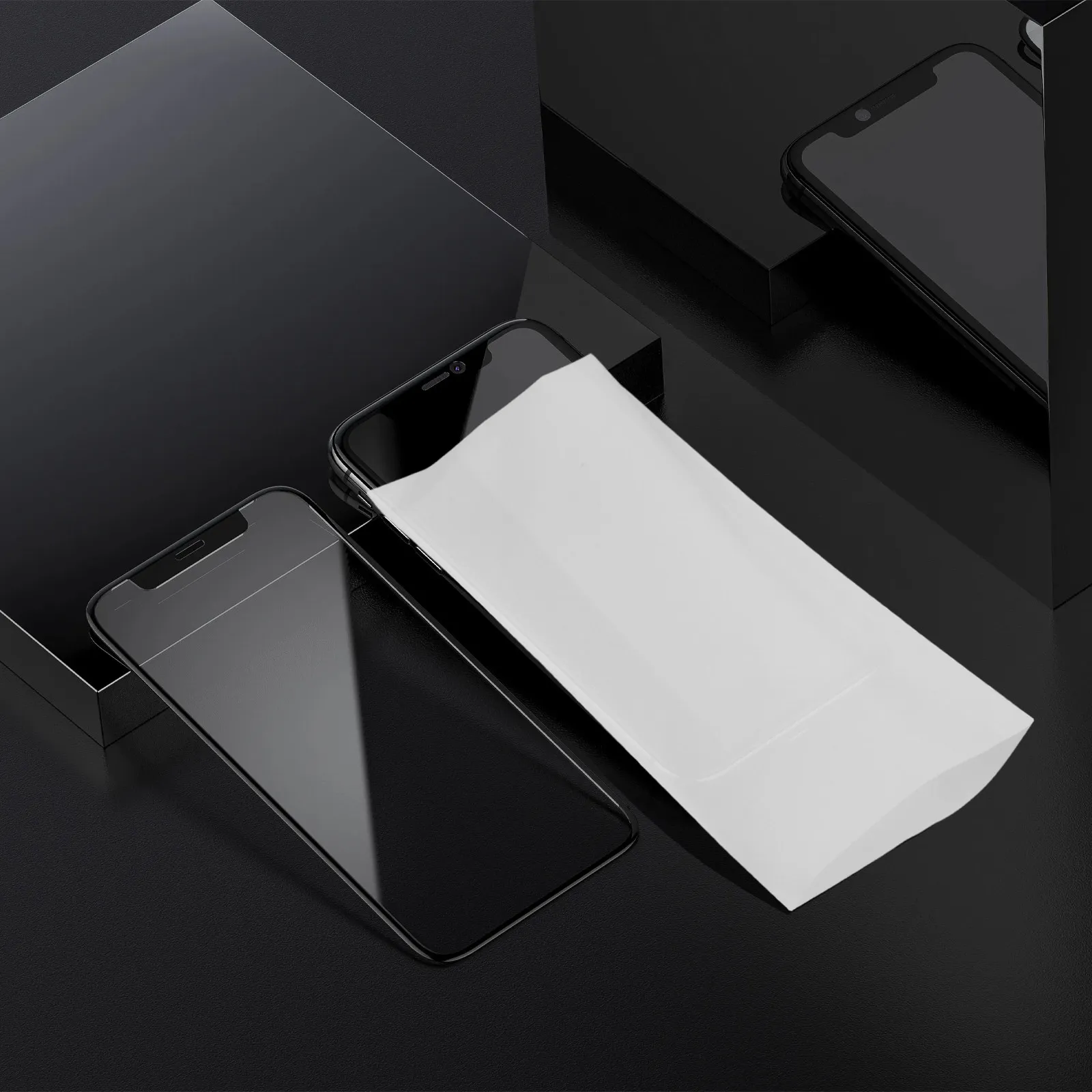 200pcs Packaging Bags Clear Frosted Flat Pouches Phone Film Protector Storage Transparent Cases Semitransparent Durable