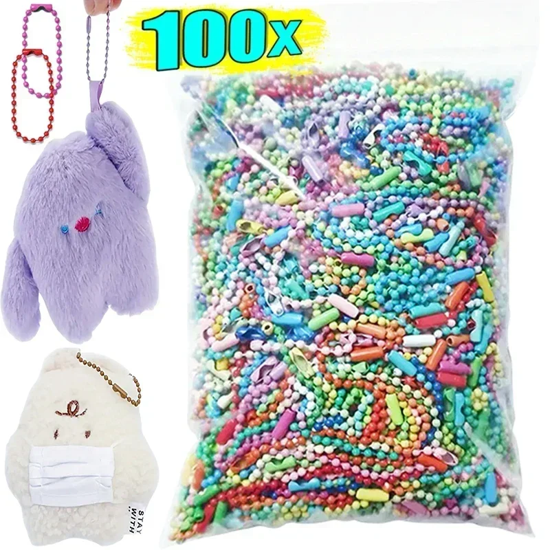 10/100pcs Ball Bead Chains Fits Key Chain/Dolls/Label Hand Tag Connector For DIY Bracelet Jewelry Making Accessorise 125CM