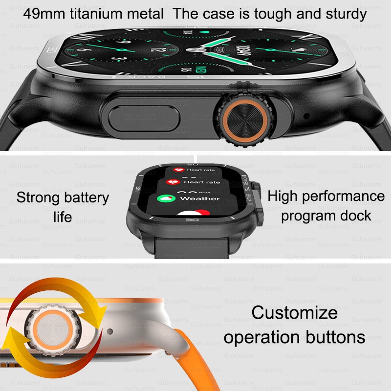 2025 New ULTRA 2 MAX Smartwatch 49mm 2.06-inch HD AMOLED Screen Bluetooth Call NFC IP68 Waterproof Sports Smart Watch Men Women