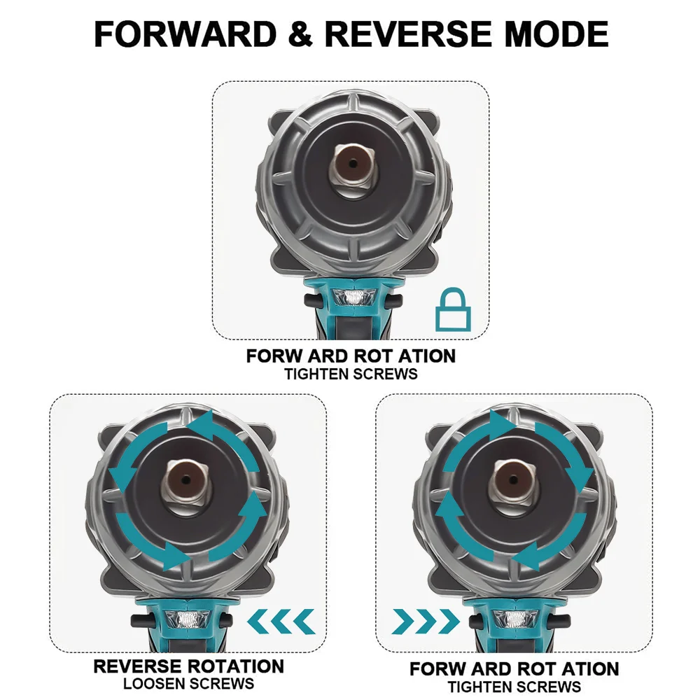 Imagem -03 - Patuopro 2200n.m Torque Chave Elétrica sem Escova Velocidades Ajustável Recarregável Driver Ferramentas Elétricas para Makita 18v Bateria