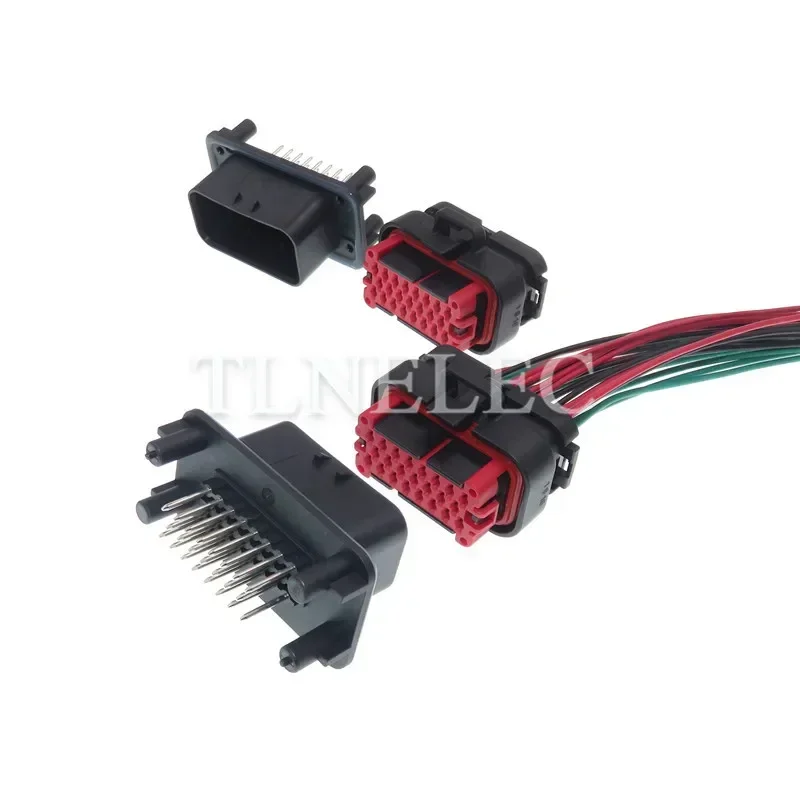 23 Pin Way Tyco Automotive Waterproof AMP Sealed Connector With Crimp Terminals With Wires 770680-1 776228-1
