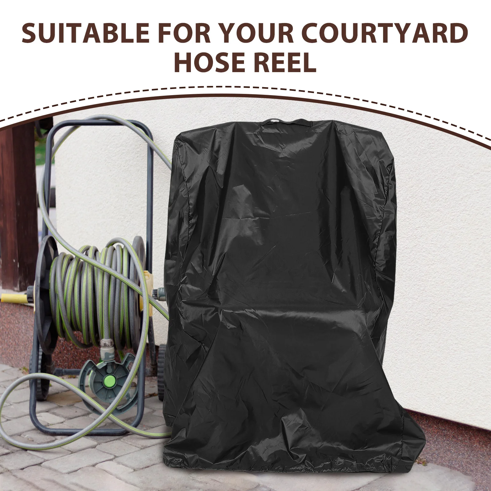 

Hose Reel Cart Cover Waterproof Foldable 210D Oxford Cloth Dust Cover for Outdoor Garden Patio Hose Protective Guard