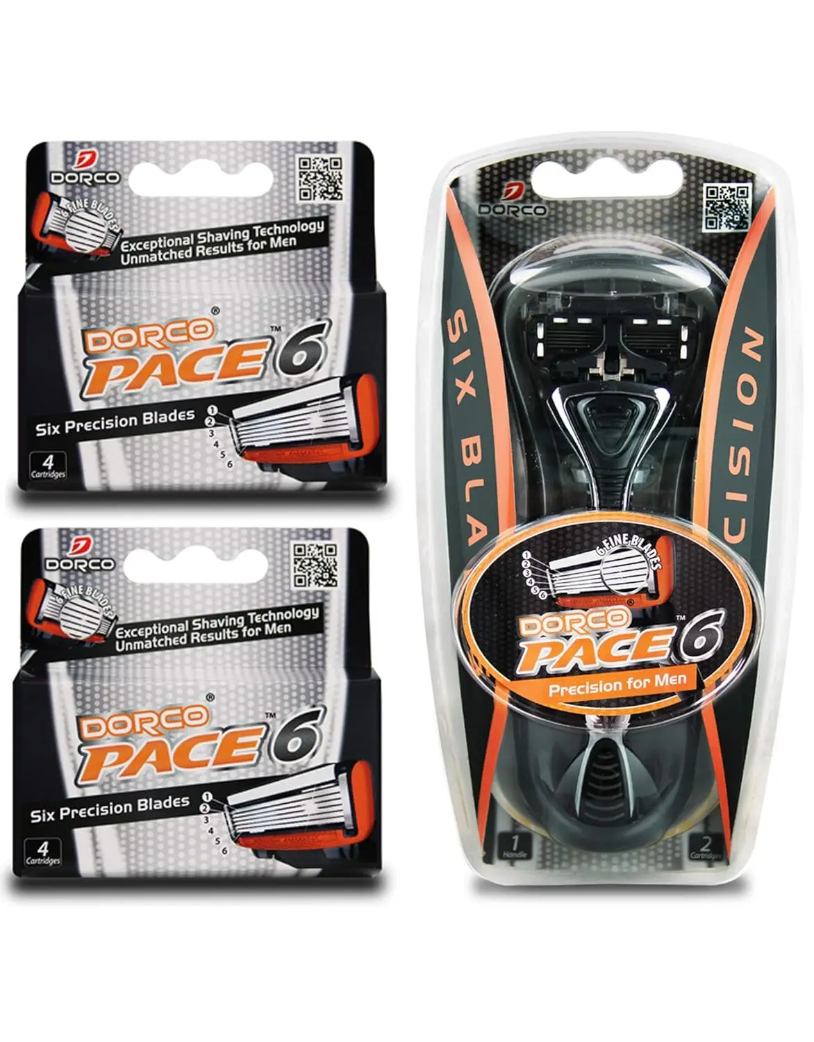 

Six-Blade Razor System Value Pack: 10 Cartridges with Handle for Smooth Shave