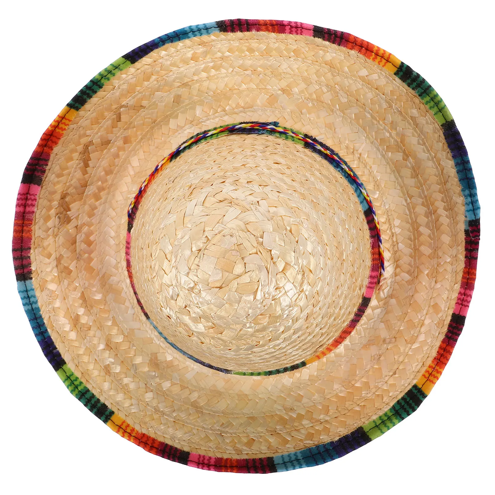 Sombrero de Paja Mexicano, Diámetro 43 cm, Decoración Colorida, Accesorio para Disfraz Mexicano, Fiesta, Halloween, Carnaval