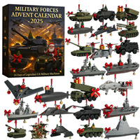 Christmas Advent Calendar Contains 24 Gifts 2D Flat Military Weapons of Bombers Submarines Aircraft Carriers Surprise Toys Gift