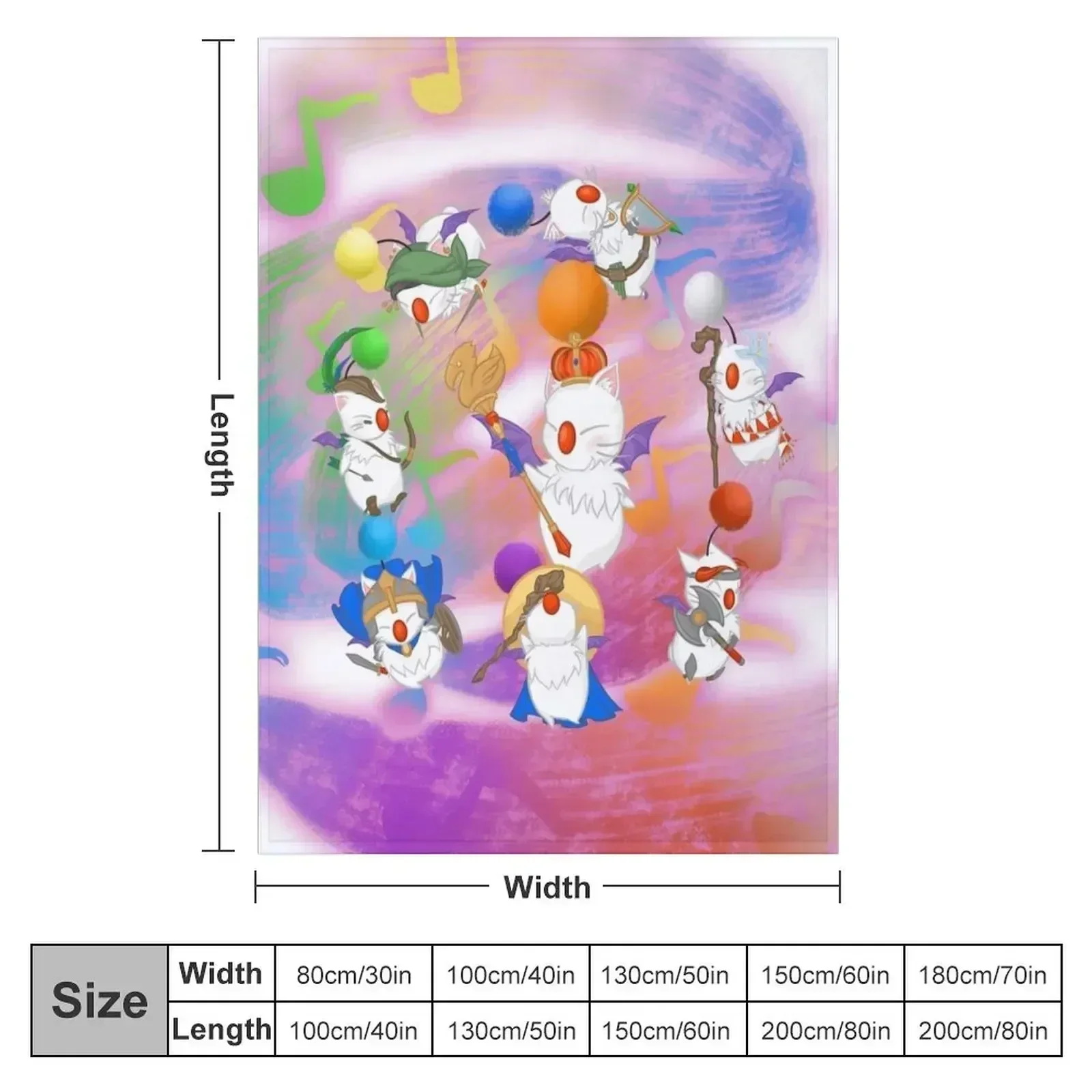 Thornmarch Extreme - Good King Moogle Mog XII from FF14 Original Art Throw Blanket Flannel Beach Thermal anime Large Blankets