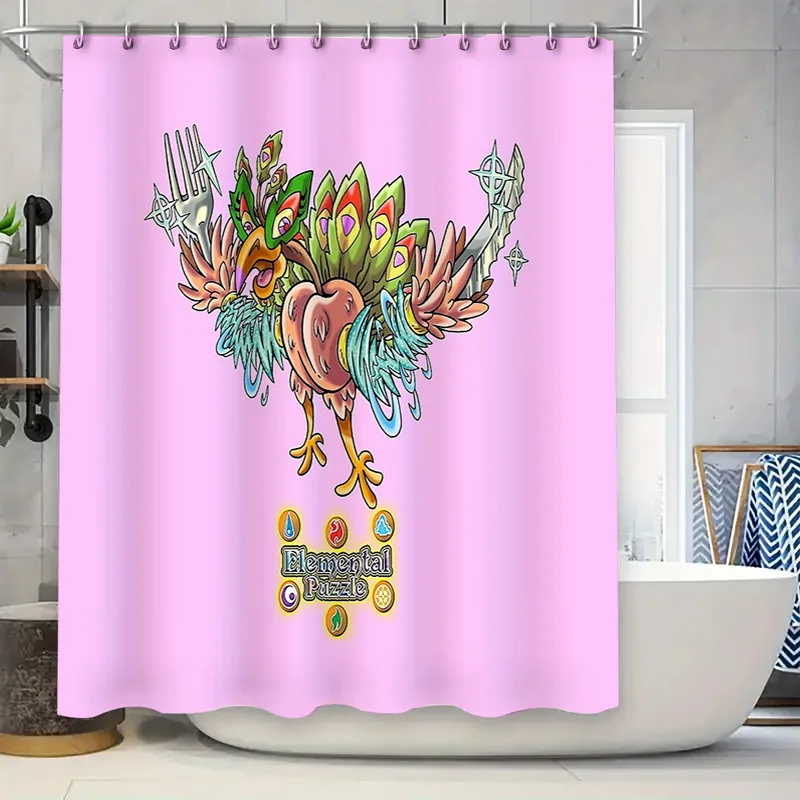 

Vintage Peacock Feather Shower Curtain Blue Teal Birds Pattern Bathroom Decor Waterproof Fabric Washable Home Textile