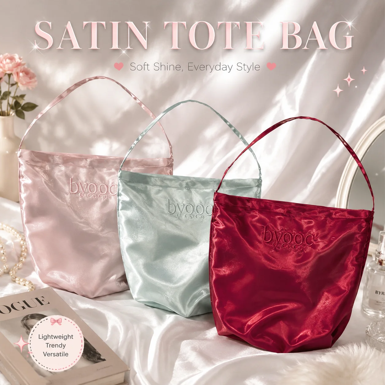 

Satin Tote Bag Niche Design Wear Shoulder Bag Luxury Shiny Fabric Bucket Bag For Women Casual Commute Handbag