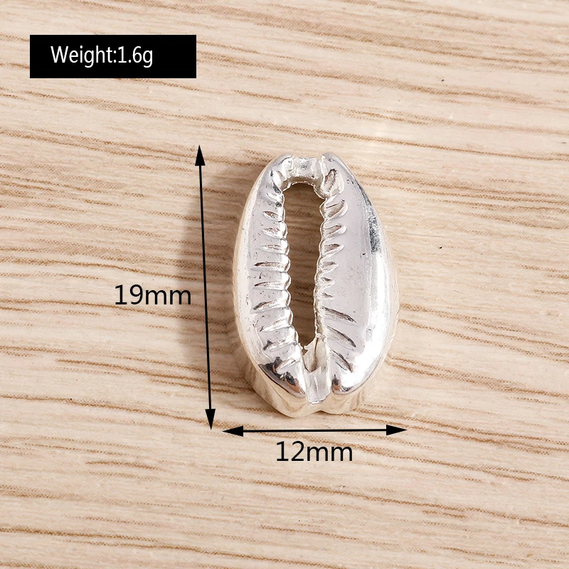Tusember 20 Stück 11*15mm Silberfarbene Legierungs-Muschelanhänger Perlen für DIY Halsketten- und Ohrringherstellung DIY Handgemachter Schmuckzubehör – Detail 11