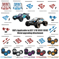 Metal Upgrade Parts Kit Front Rear Arm Steering Cup Shock Tower Body Post Link Rod for SCY 18101 18102 1/18 RC Car Accessories