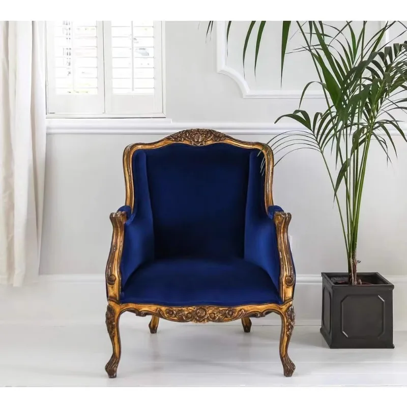 Carved imitation single and double three-person sofa French villa luxury living room furniture