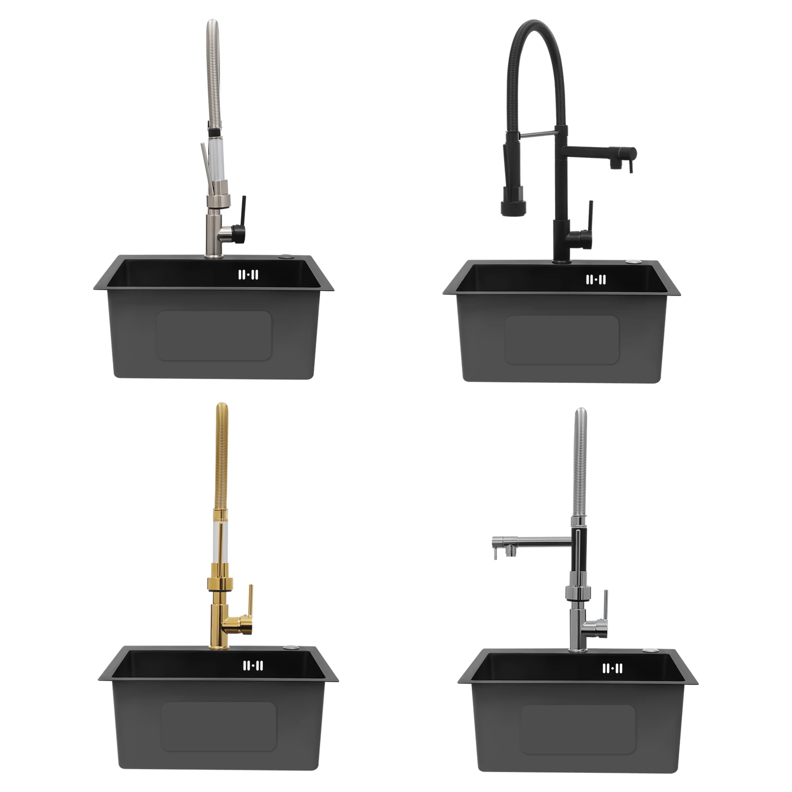 Pull Down Kitchen Faucet Single Handle Stainless Steel Faucets 360 Swivel Mixer Tap Dual Function Spray Head