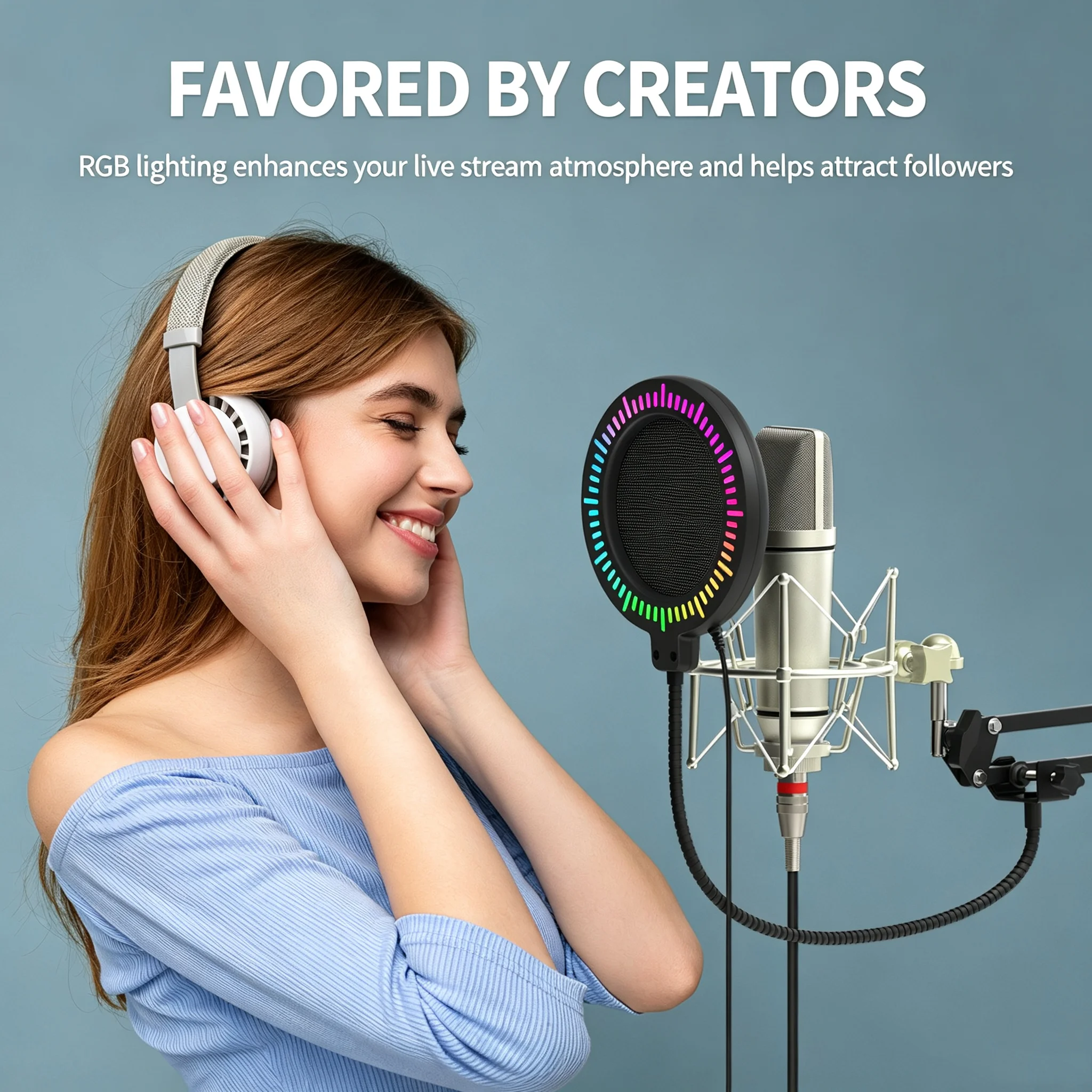 RGB-поп-фильтр для микрофона с – обзор и цена Recording Pop Filter