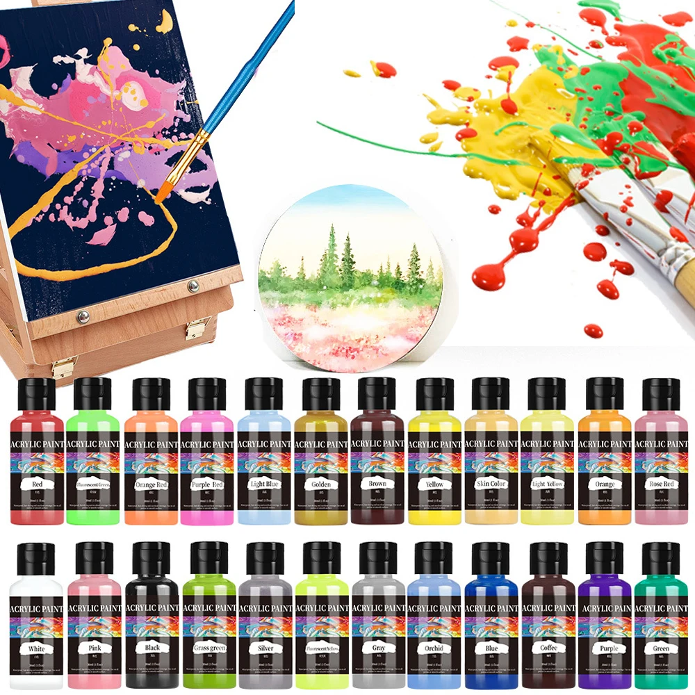 

24Color DIY Acrylic Pigment Ink Airbrush Acrylic Paint 30ml DIY Ink Model Shoes Leather Painting Airbrush Paint Leather Edge Bag