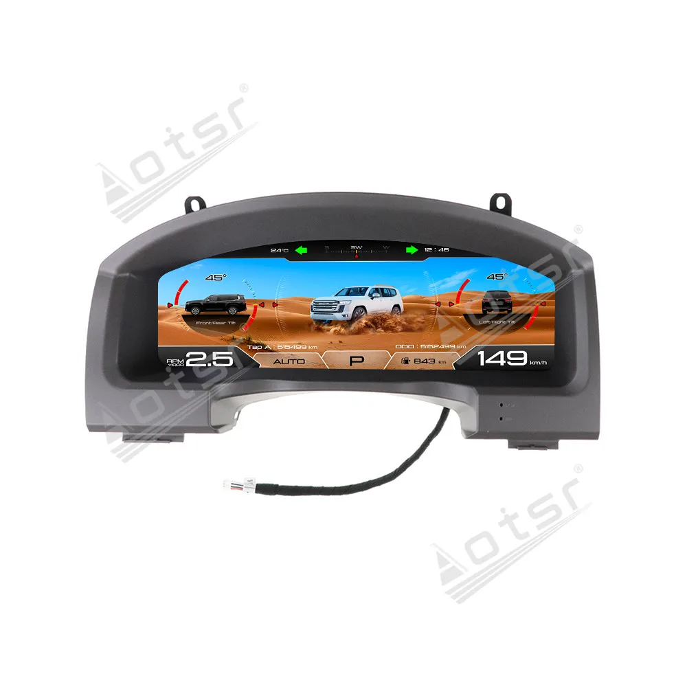 

12.3 Inch Cluster For Toyota Land Cruiser 2008-2015 Full LCD Instrument Panel High Compatibility Plug and Play Car Dashboard